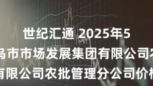 世纪汇通 2025年5月25日义乌市市场发展集团有限公司农批管理分公司价格行情