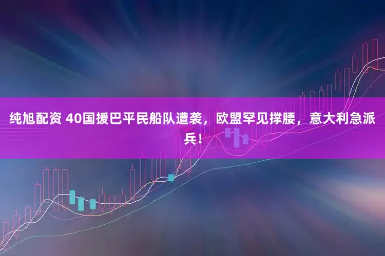 纯旭配资 40国援巴平民船队遭袭，欧盟罕见撑腰，意大利急派兵！